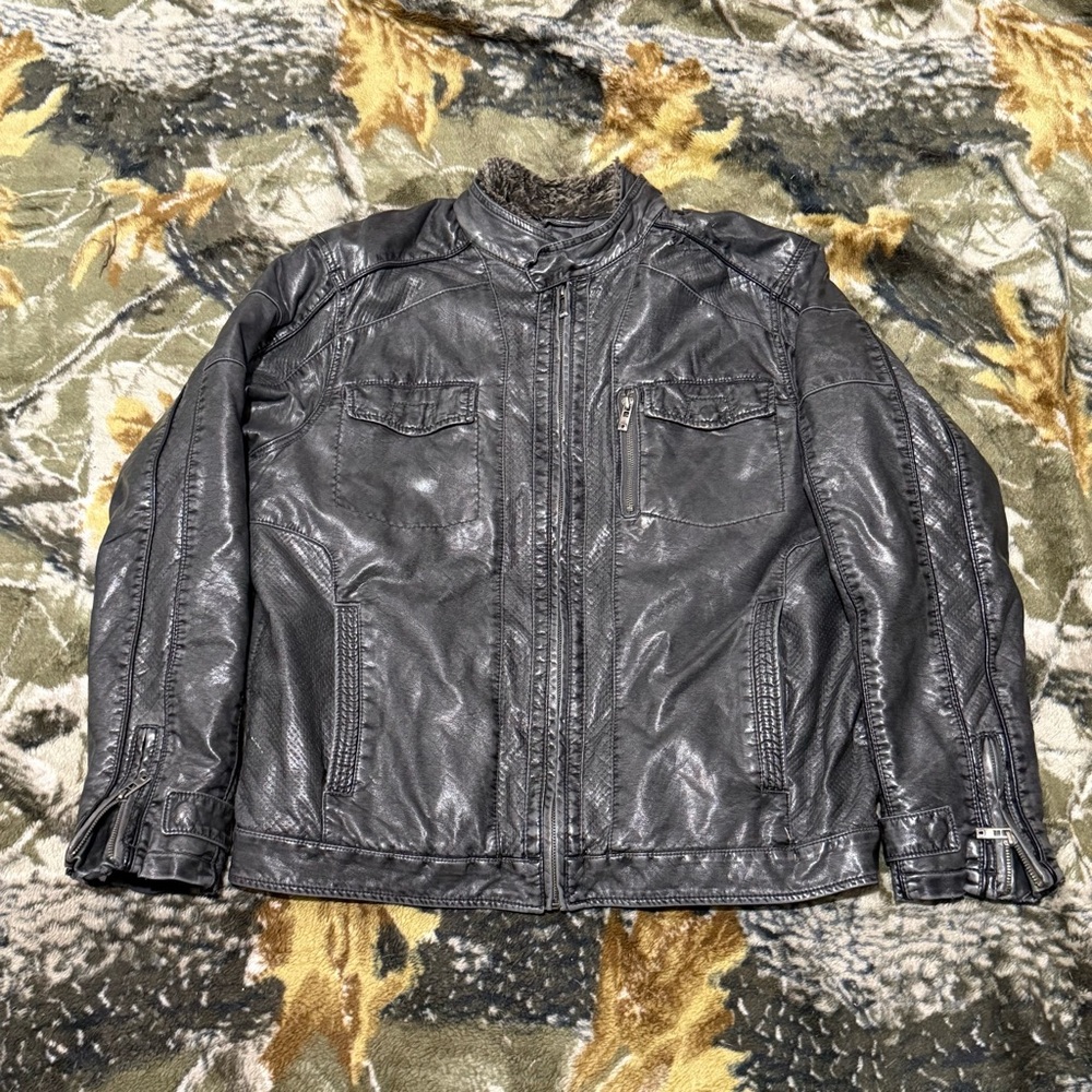 Vintage Faux Leather Jacket Britches Leather Jacker Streetwear Leather Jacket